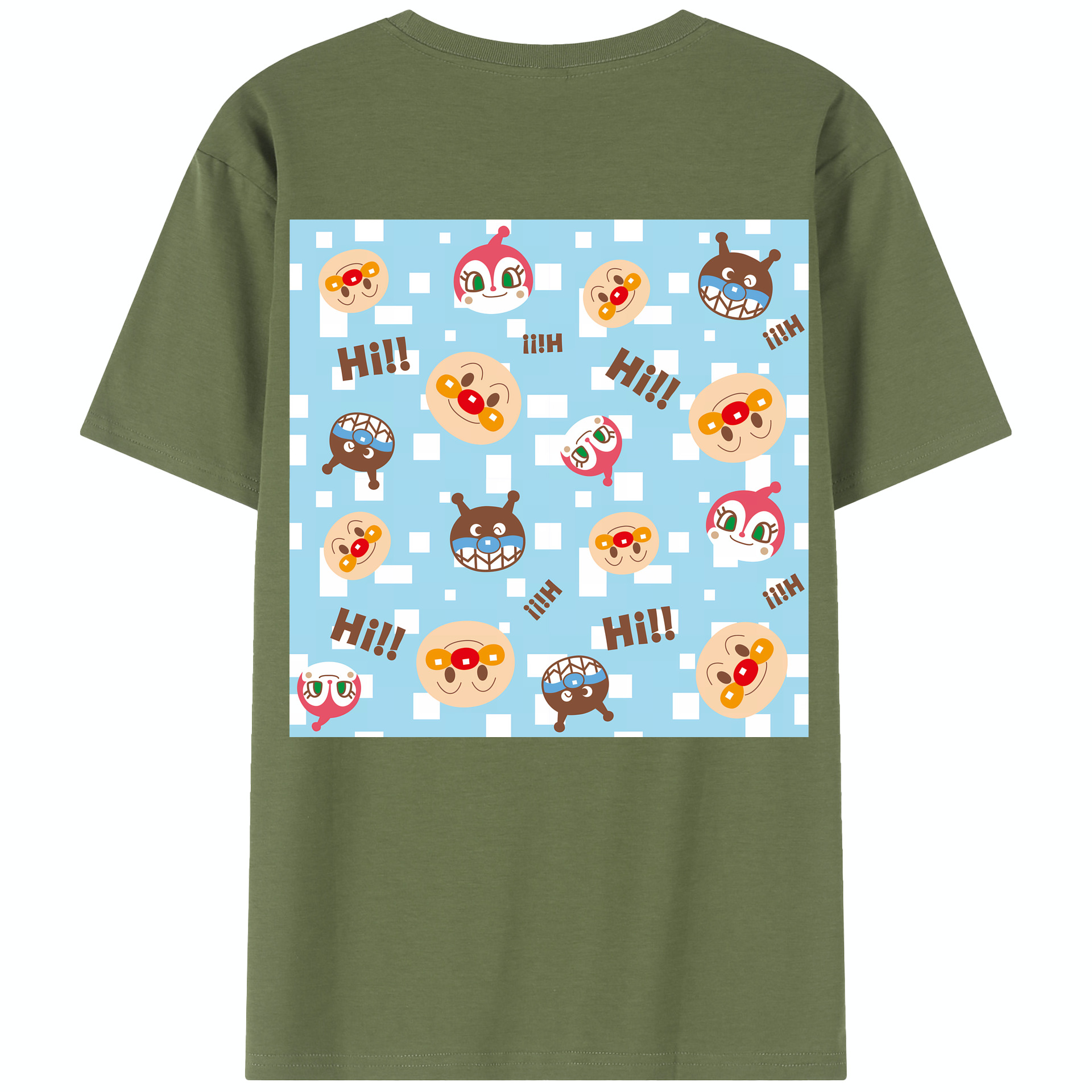 （画像用） アンパンマン Anpanman 綿100％半袖Tシャツ（背面プリント）